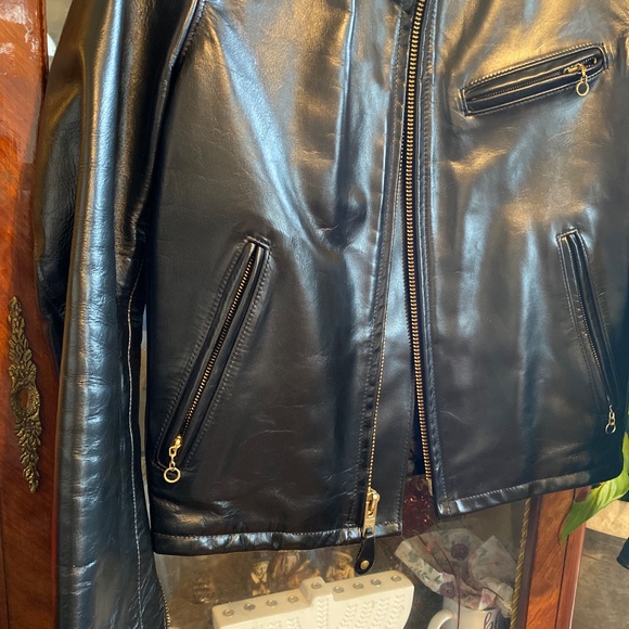 Schott NYC Classic Horsehide Black Racer Motorcycle Leather Jacket - Picture 6 of 16